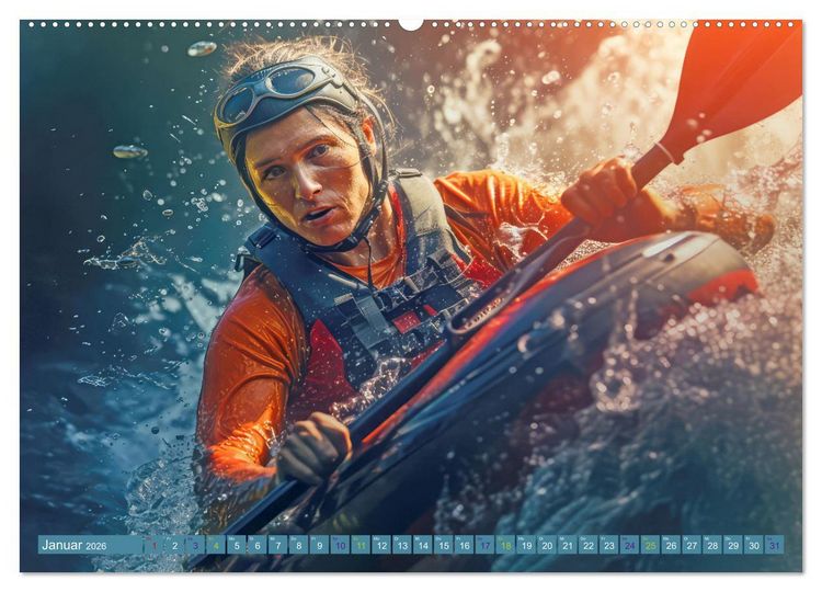 Produktbild: Kayak Wildwasser Sport (hochwertiger Premium Wandkalender 2026 DIN A2 quer), Kunstdruck in Hochglanz