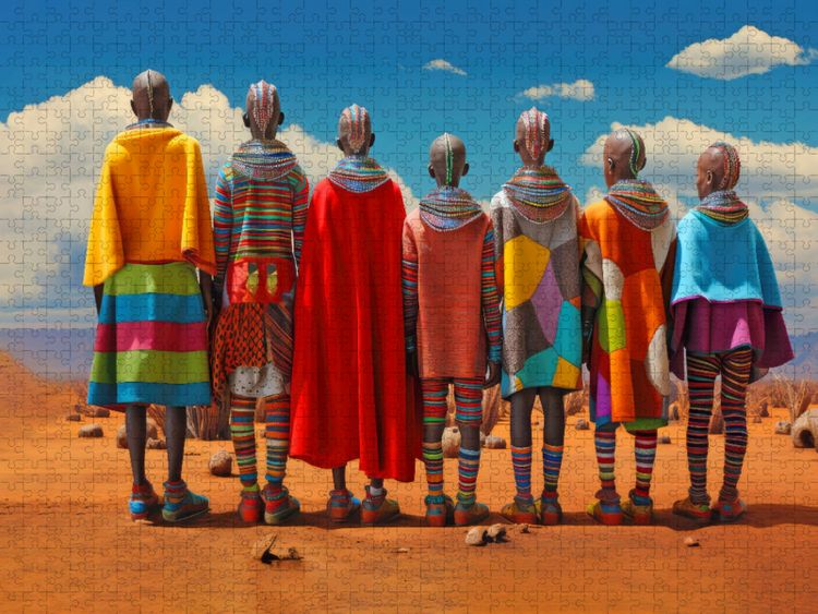 Produktbild: CALVENDO Puzzle Surrealismus trifft Massai-Kultur | 2000 Teile Lege-Gr&ouml;&szlig;e 90x67cm Foto-Puzzle f&uuml;r gl&uuml;ckliche Stunden