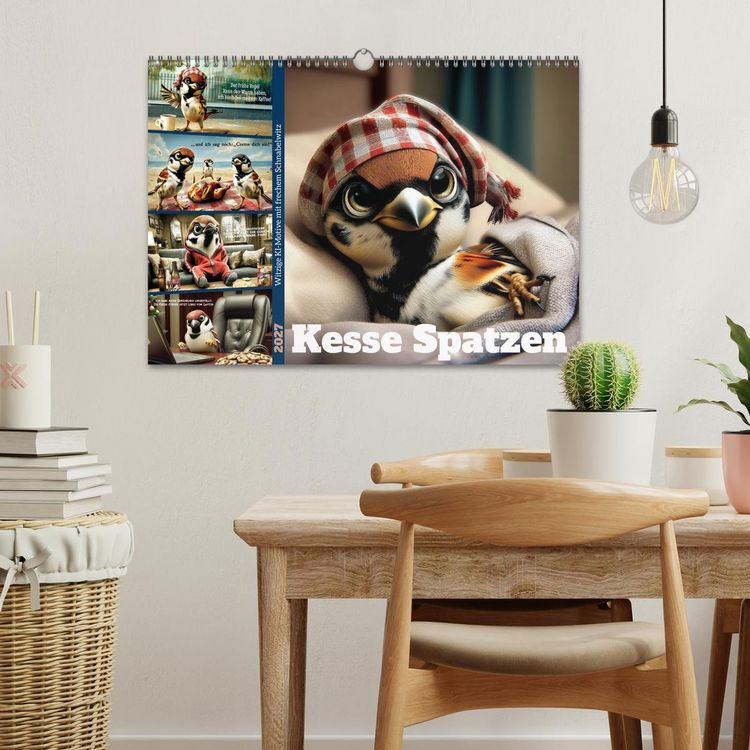 Produktbild: Kesse Spatzen (Wandkalender 2027 DIN A3 quer), CALVENDO Monatskalender