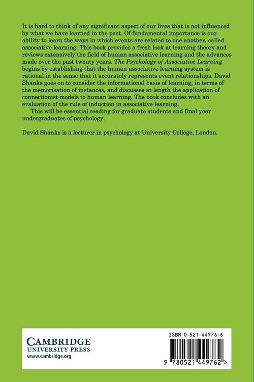 Produktbild: The Psychology of Associative Learning