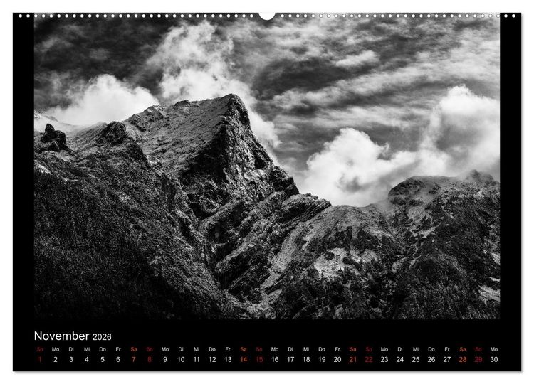 Produktbild: Soultouch - Schwarzwei&szlig; Landschaften, die die Seele ber&uuml;hren (hochwertiger Premium Wandkalender 2026 DIN A2 quer), Kunstdruck in Hochglanz