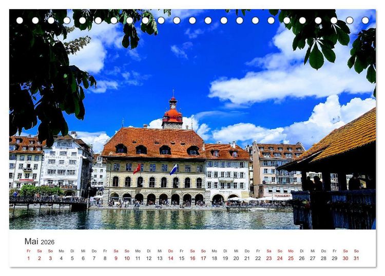 Produktbild: Luzern, die Stadt im Zentrum der Schweiz (Tischkalender 2026 DIN A5 quer), CALVENDO Monatskalender