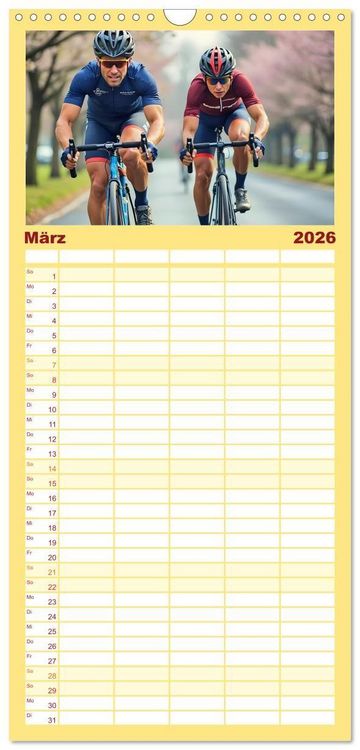 Produktbild: Familienplaner 2026 - Kilometerkiller - Rennrad-Power im Jahresverlauf mit 5 Spalten (Wandkalender, 21 x 45 cm) CALVENDO