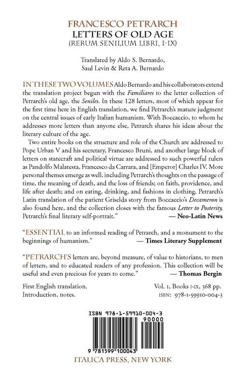 Produktbild: Letters of Old Age (Rerum Senilium Libri) Volume 1, Books I-IX