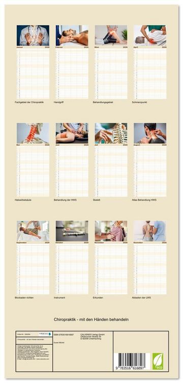 Produktbild: Familienplaner 2026 - Chiropraktik - mit den H&auml;nden behandeln mit 5 Spalten (Wandkalender, 21 x 45 cm) CALVENDO