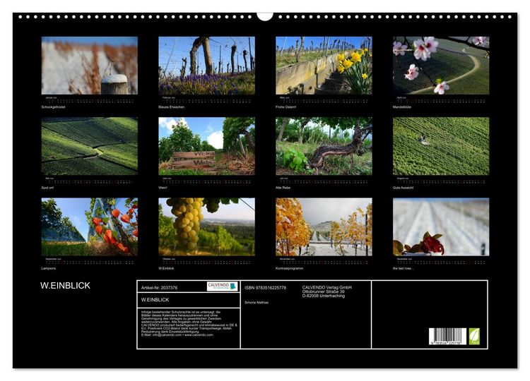 Produktbild: W.EINBLICK (Wandkalender 2026 DIN A2 quer), CALVENDO Monatskalender