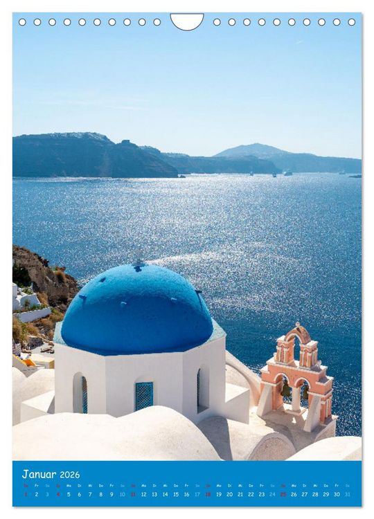 Produktbild: Griechenland - Die griechischen Inseln Mykonos und Santorini (Wandkalender 2026 DIN A4 hoch), CALVENDO Monatskalender