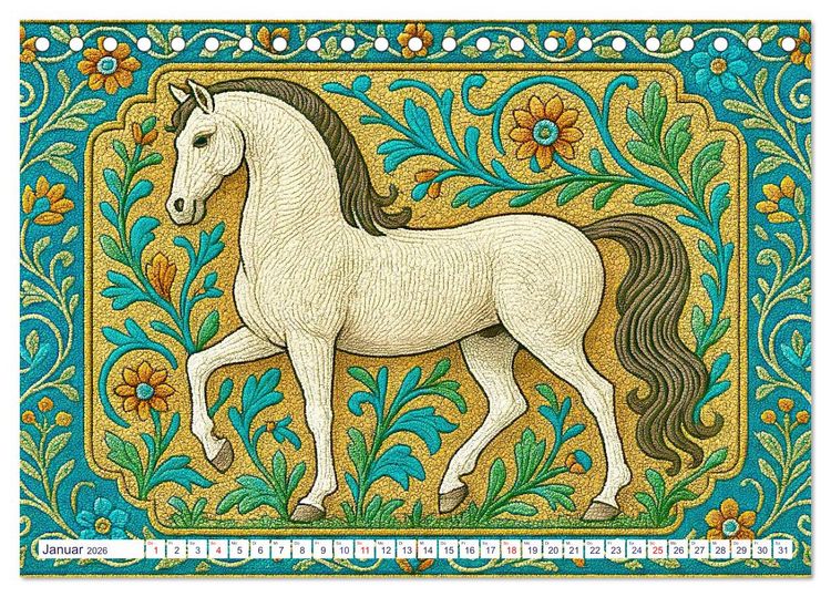 Produktbild: Lipizzaner. Kunstvolle Portr&auml;ts sch&ouml;ner Pferde (Tischkalender 2026 DIN A5 quer), CALVENDO Monatskalender