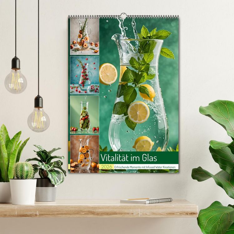 Produktbild: Vitalit&auml;t im Glas - Erfrischende Momente mit Infused Water Kreationen (Wandkalender 2026 DIN A2 hoch), CALVENDO Monatskalender