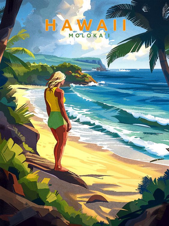 Produktbild: CALVENDO Puzzle Wellengang auf Moloka'i | 1000 Teile Lege-Gr&ouml;&szlig;e 64x48cm Foto-Puzzle f&uuml;r gl&uuml;ckliche Stunden