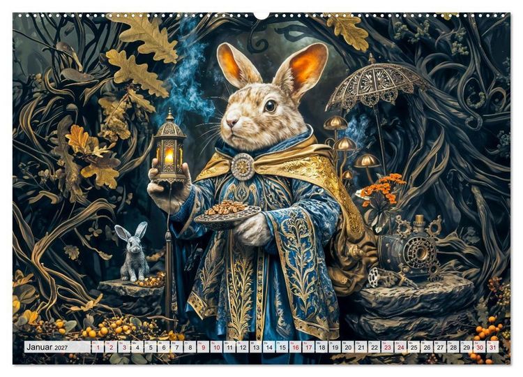 Produktbild: Steampunk Fabelwelten - Magische Kreaturen in Fantasiewelten (hochwertiger Premium Wandkalender 2027 DIN A2 quer), Kunstdruck in Hochglanz
