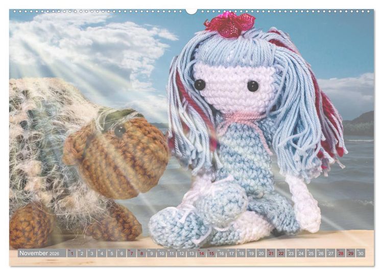 Produktbild: Amigurumi - Die geh&auml;kelte Welt (hochwertiger Premium Wandkalender 2026 DIN A2 quer), Kunstdruck in Hochglanz