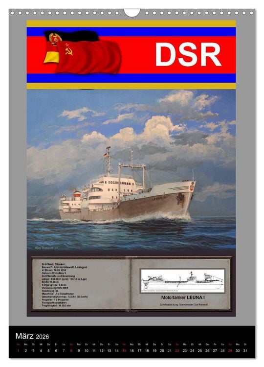 Produktbild: Heimathafen Rostock - Schiffe der Deutschen Seereederei (Wandkalender 2026 DIN A3 hoch), CALVENDO Monatskalender
