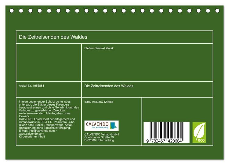 Produktbild: Die Zeitreisenden des Waldes (Tischkalender 2026 DIN A5 quer), CALVENDO Monatskalender