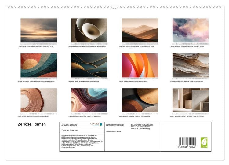 Produktbild: Zeitlose Formen (hochwertiger Premium Wandkalender 2026 DIN A2 quer), Kunstdruck in Hochglanz