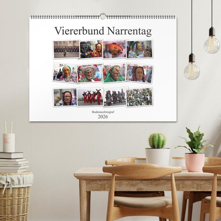 Produktbild: Narrentag Viererbund 2026 (Wandkalender 2026 DIN A2 quer), CALVENDO Monatskalender