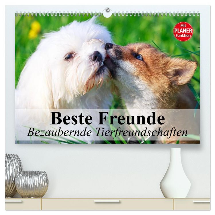 Produktbild: Beste Freunde. Bezaubernde Tierfreundschaften (hochwertiger Premium Wandkalender 2026 DIN A2 quer), Kunstdruck in Hochglanz