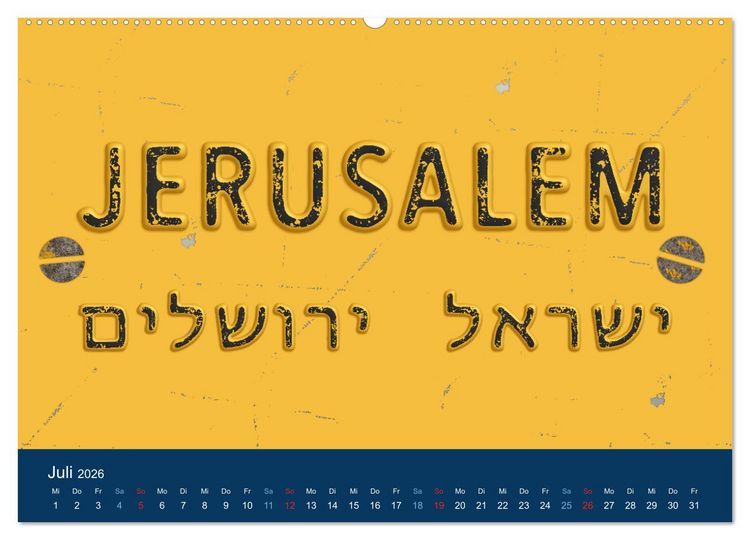 Produktbild: Geliebtes Jerusalem (Wandkalender 2026 DIN A2 quer), CALVENDO Monatskalender