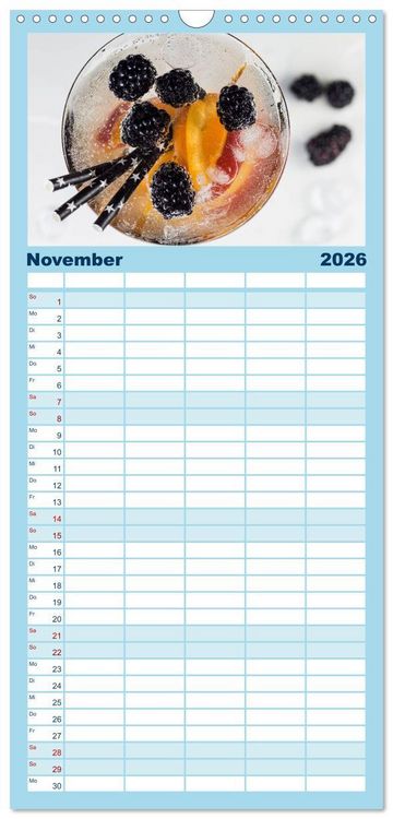 Produktbild: Familienplaner 2026 - Frisches Aromawasser mit 5 Spalten (Wandkalender, 21 x 45 cm) CALVENDO