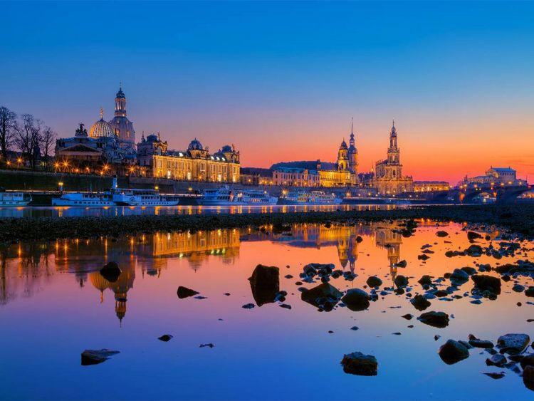 Produktbild: CALVENDO Puzzle Dresden am Abend | 1000 Teile Lege-Gr&ouml;&szlig;e 64x48cm Foto-Puzzle f&uuml;r gl&uuml;ckliche Stunden