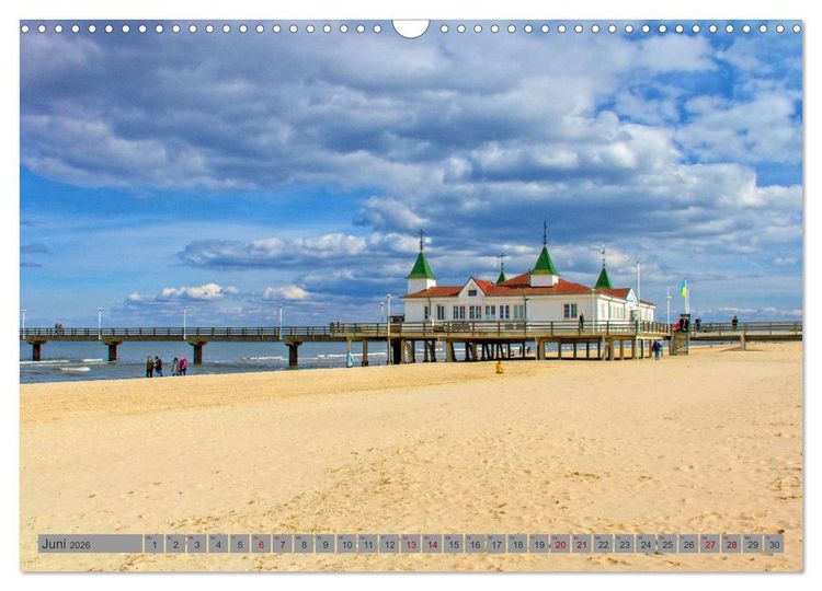 Produktbild: Das Kaiserbad Ahlbeck &ndash; Augenblicke eines Apriltages von der Ostseeinsel Usedom (Wandkalender 2026 DIN A3 quer), CALVENDO Monatskalender