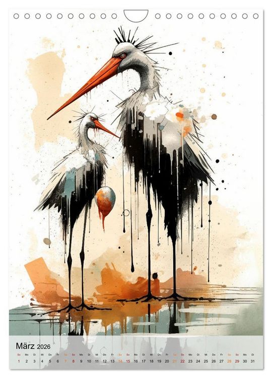Produktbild: Einzigartig - dieser Storch (Wandkalender 2026 DIN A4 hoch), CALVENDO Monatskalender