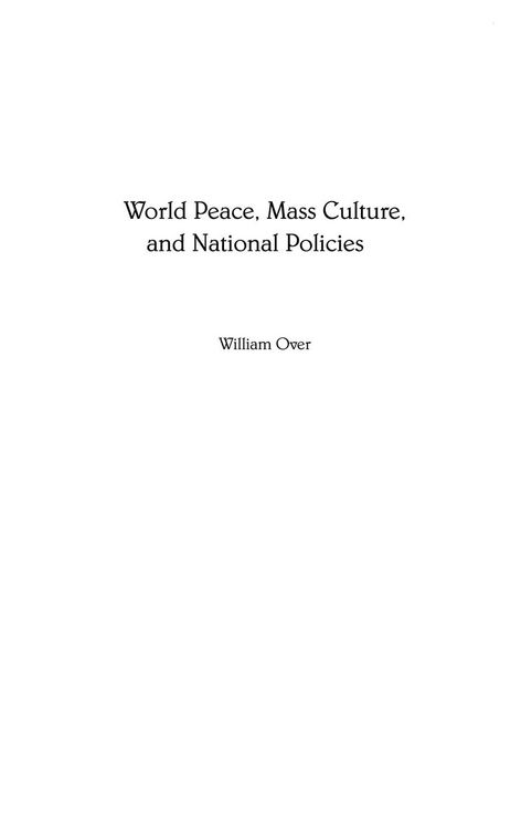 Produktbild: World Peace, Mass Culture, and National Policies