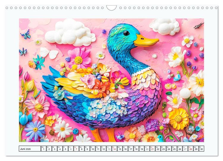 Produktbild: Luftige Collagen. Zauberhafte Tiere in fr&ouml;hlichen Farben (Wandkalender 2026 DIN A3 quer), CALVENDO Monatskalender