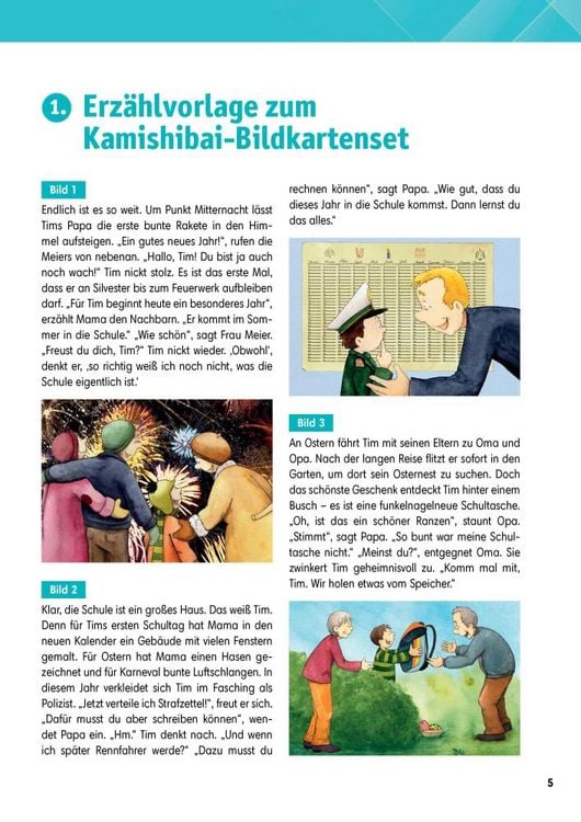 Produktbild: Grundschule Anfangsunterricht. Unterrichtsmaterial zum Kamishibai-Bildkartenset: Die Schule ist ein gro&szlig;es Haus