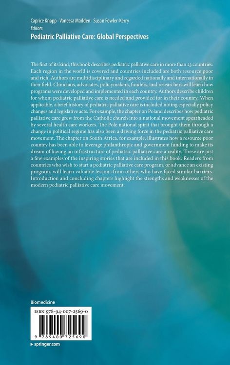 Produktbild: Pediatric Palliative Care: Global Perspectives