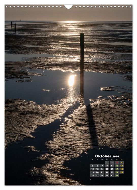 Produktbild: Westerhever - Wattwanderung in den Sonnenuntergang (Wandkalender 2026 DIN A3 hoch), CALVENDO Monatskalender