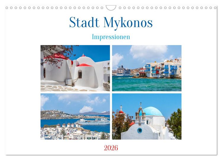 Produktbild: Stadt Mykonos - Impressionen (Wandkalender 2026 DIN A3 quer), CALVENDO Monatskalender