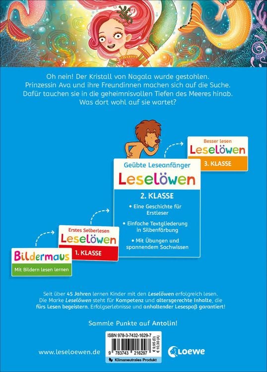 Produktbild: Lesel&ouml;wen 2. Klasse - Die Meerm&auml;dchen und der gestohlene Kristall