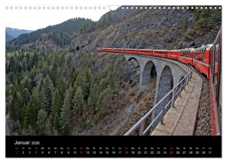 Produktbild: Schweizer Eisenbahn (Wandkalender 2026 DIN A3 quer), CALVENDO Monatskalender