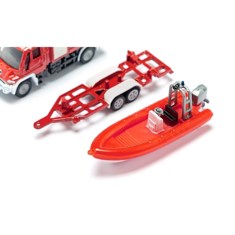 Produktbild: Siku 1636 Unimog Feuerwehr mit Boot