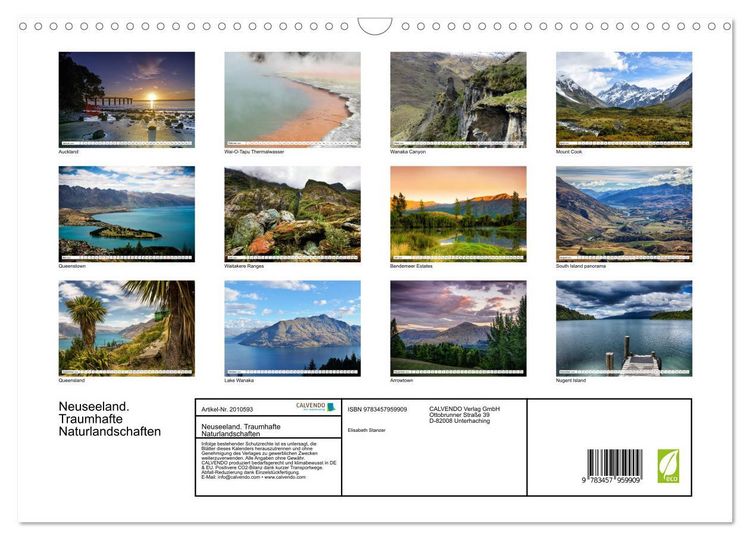 Produktbild: Neuseeland. Traumhafte Naturlandschaften (Wandkalender 2026 DIN A3 quer), CALVENDO Monatskalender