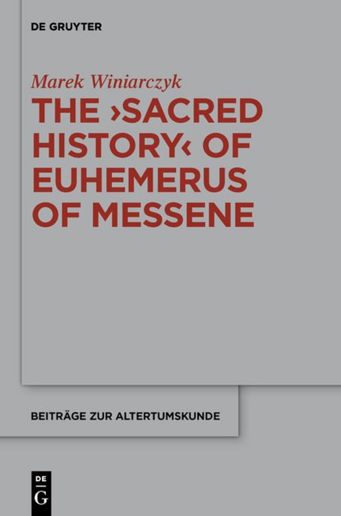 Produktbild: The "Sacred History" of Euhemerus of Messene