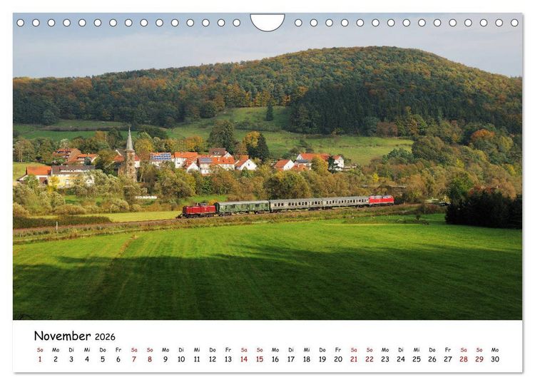 Produktbild: Hessische Nebenbahnen - Unterwegs in Nordhessen (Wandkalender 2026 DIN A4 quer), CALVENDO Monatskalender