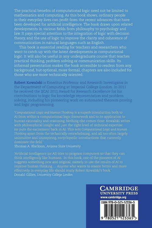 Produktbild: Computational Logic and Human Thinking