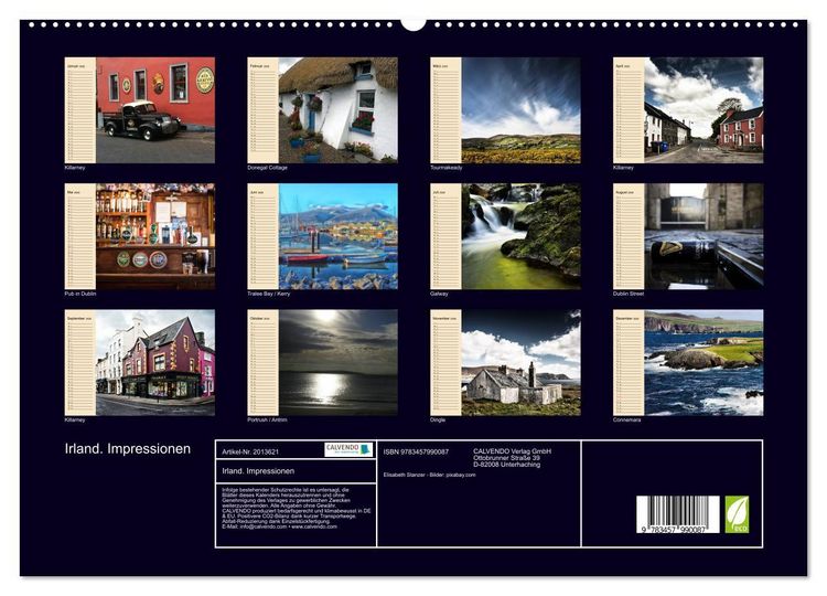 Produktbild: Irland. Impressionen (hochwertiger Premium Wandkalender 2026 DIN A2 quer), Kunstdruck in Hochglanz