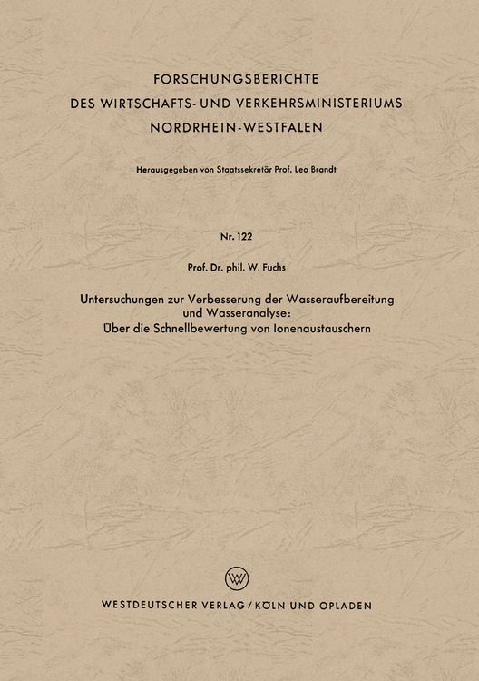 Produktbild: Untersuchungen zur Verbesserung der Wasseraufbereitung und Wasseranalyse: &Uuml;ber die Schnellbewertung von Ionenaustauschern