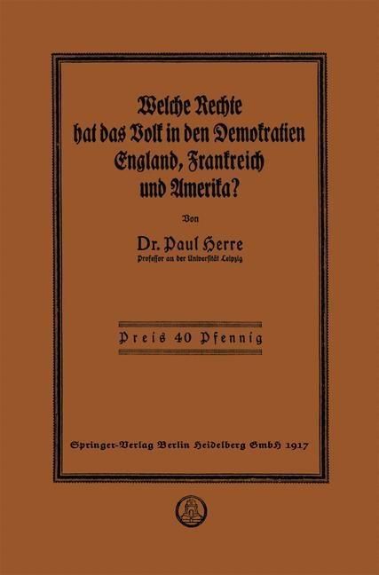 Produktbild: Welche Rechte hat das Volk in den Demokratien England, Frankreich und Amerika?