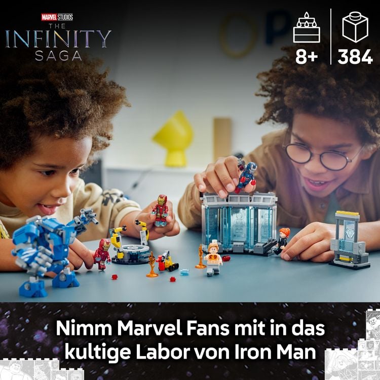 Produktbild: LEGO Marvel Iron Mans Labor: Halle der R&uuml;stungen - Bauspielzeug 76315