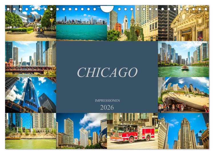 Produktbild: Chicago Impressionen (Wandkalender 2026 DIN A4 quer), CALVENDO Monatskalender