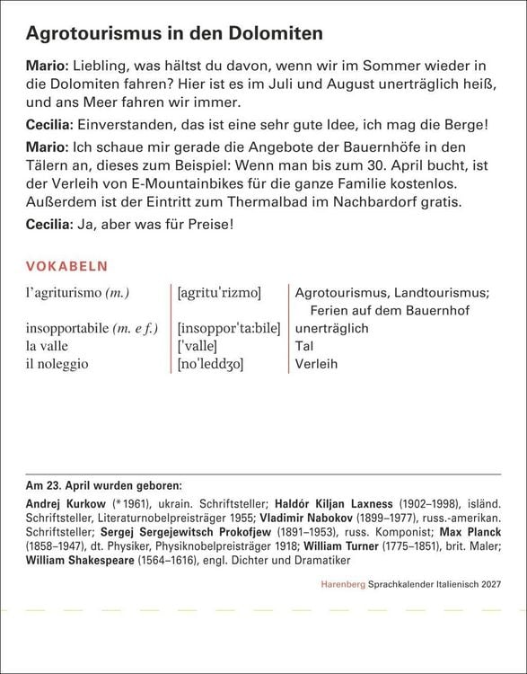 Produktbild: Italienisch Sprachkalender 2027 - Italienisch lernen leicht gemacht - Tagesabrei&szlig;kalender