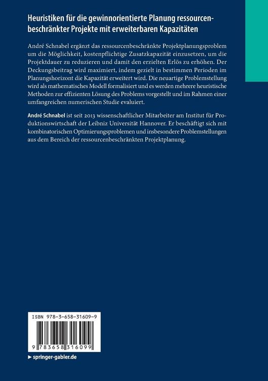 Produktbild: Heuristiken f&uuml;r die gewinnorientierte Planung ressourcenbeschr&auml;nkter Projekte mit erweiterbaren Kapazit&auml;ten