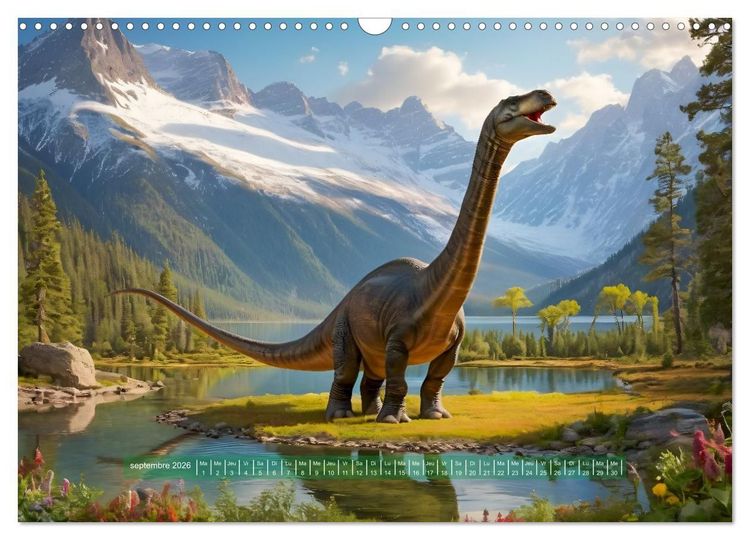 Produktbild: Un voyage vers le pass&eacute; - D&eacute;couverte de la faune (Calendrier mural 2026 DIN A3 vertical), CALVENDO calendrier mensuel