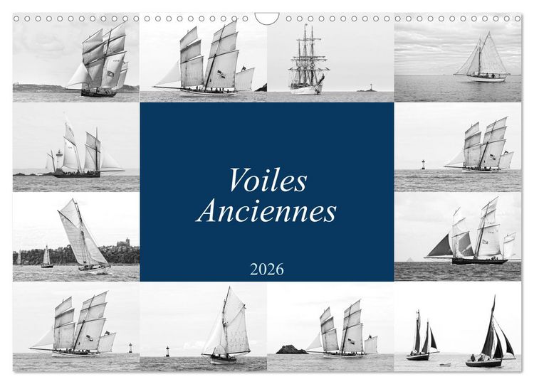 Produktbild: Voiles anciennes (Calendrier mural 2026 DIN A3 vertical), CALVENDO calendrier mensuel