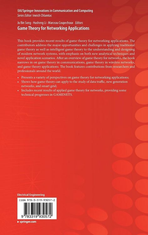 Produktbild: Game Theory for Networking Applications