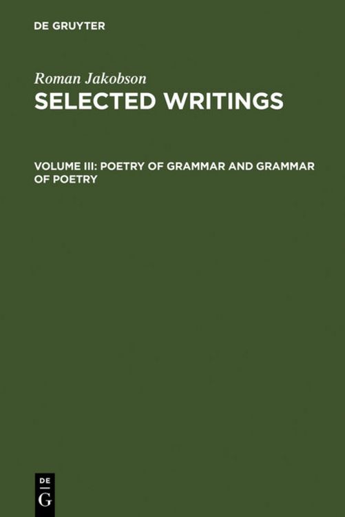 Produktbild: Poetry of Grammar and Grammar of Poetry